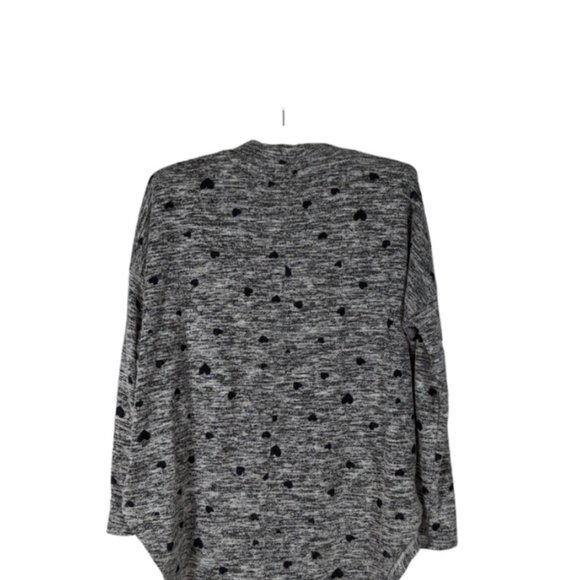 Philosophy Sweater S Gray Heart Print Vneck Long Sleeve Super Soft Romantic Love - Picture 4 of 6